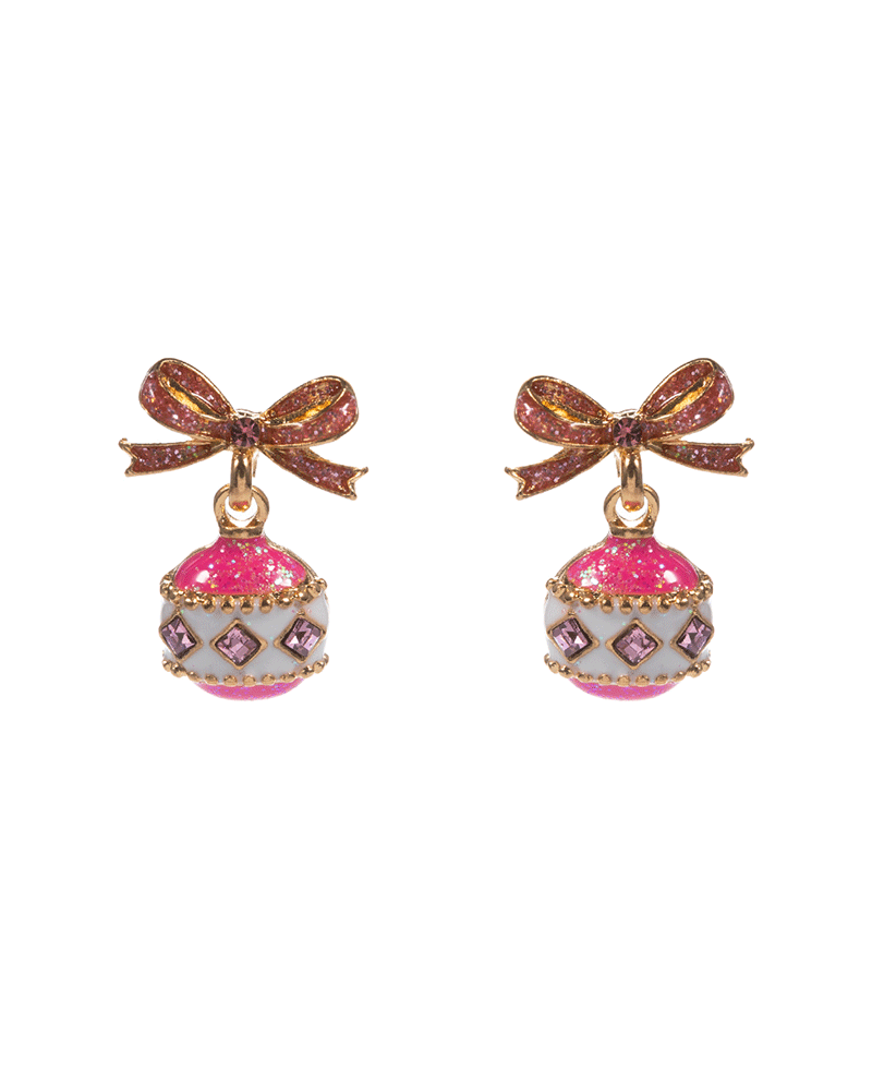 Christmas Ornament Enamel Drop Hypo Earring - 0.75"
