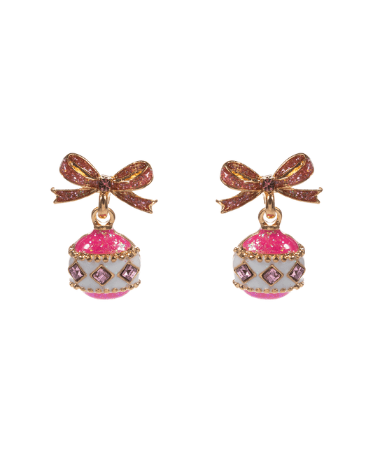 Christmas Ornament Enamel Drop Hypo Earring - 0.75"