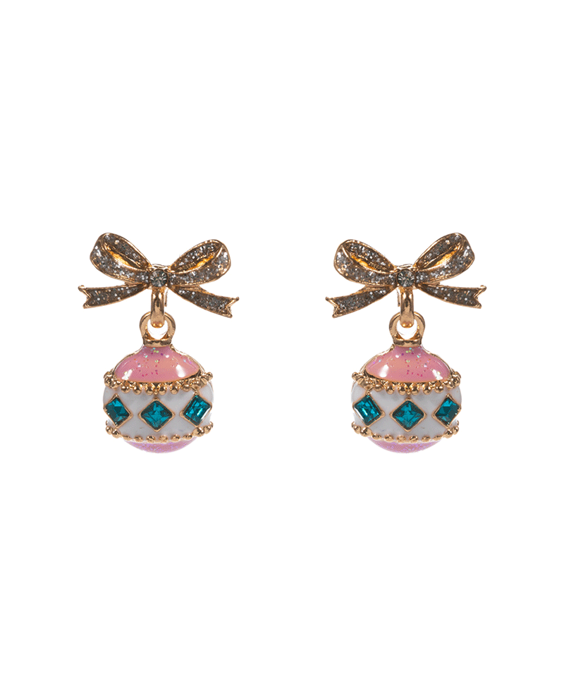 Christmas Ornament Enamel Drop Hypo Earring - 0.75"
