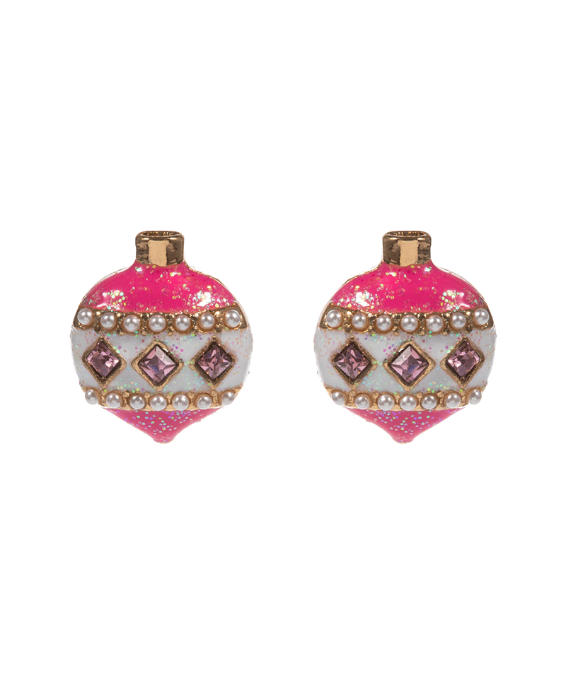 Christmas Ornament Enamel Hypo Earring - 0.5"