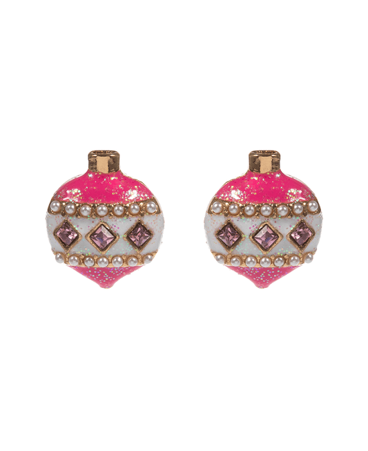 Christmas Ornament Enamel Hypo Earring - 0.5"