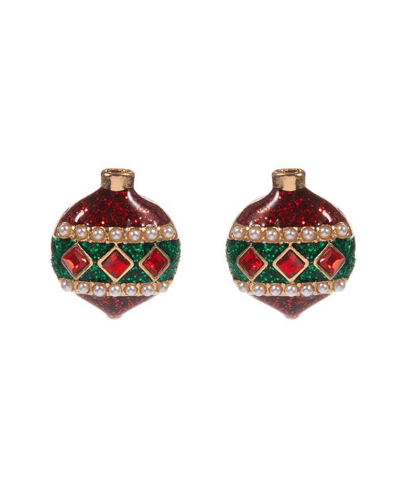 Christmas Ornament Enamel Hypo Earring - 0.5"