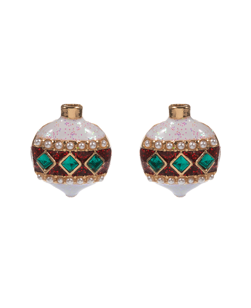 Christmas Ornament Enamel Hypo Earring - 0.5"