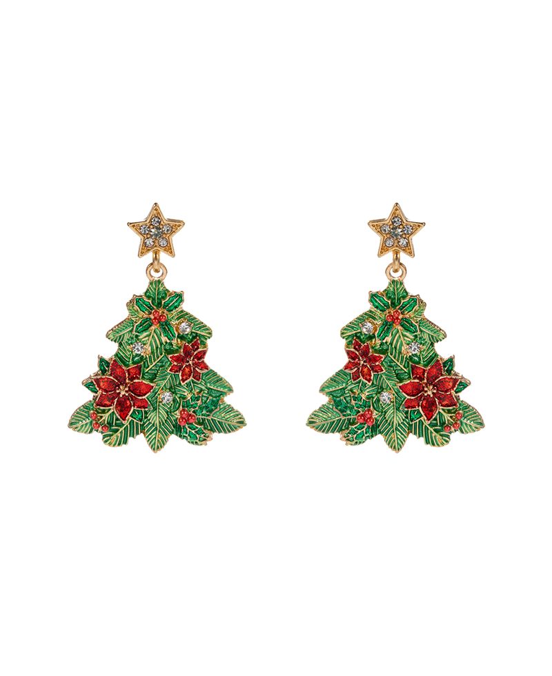Christmas Tree Enamel Hypo Earring - 1.75"