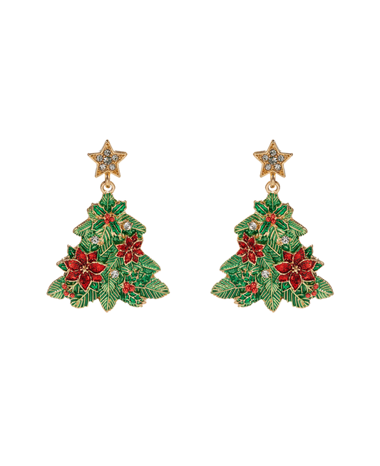 Christmas Tree Enamel Hypo Earring - 1.75"