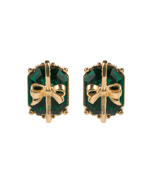 Gift Box Glass Stone Hypo Earring - 0.5"
