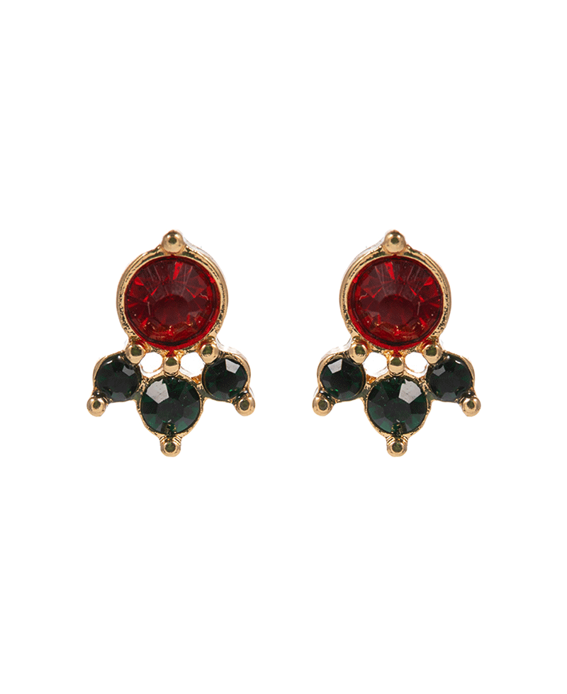 Round Glass Stone Hypo Earring - 0.5"