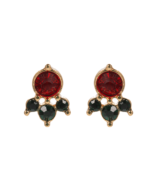 Round Glass Stone Hypo Earring - 0.5"