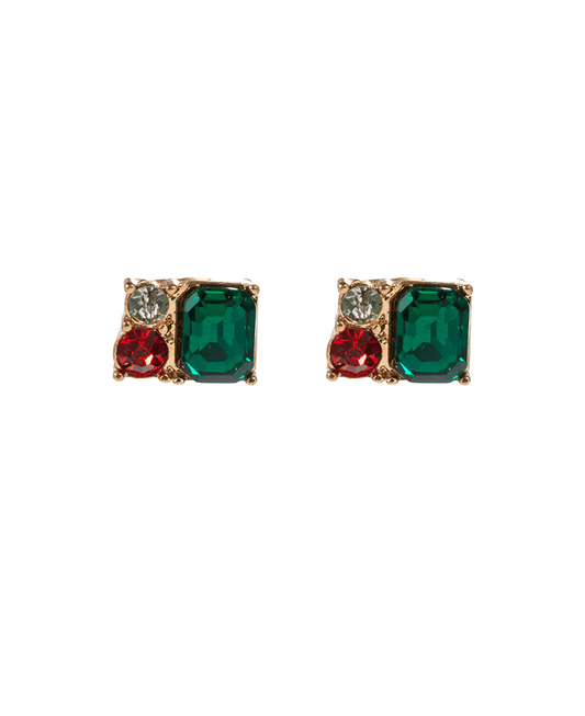 Glass Stone Paved Hypo Earring - 0.25"