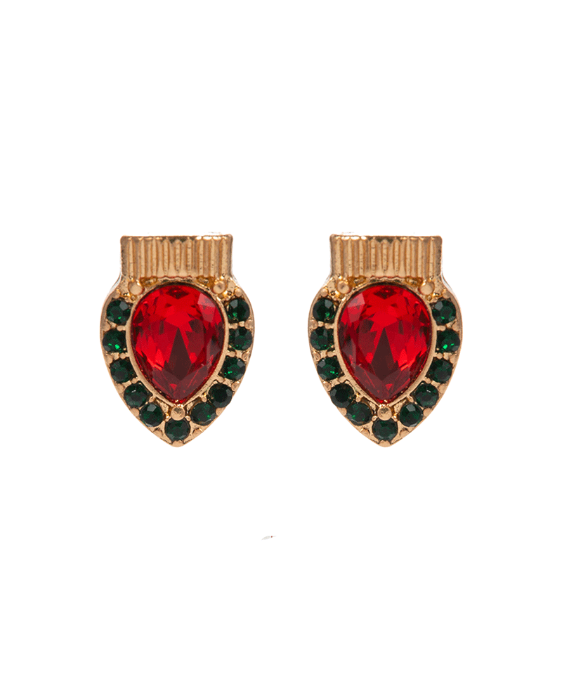 Light Bulb Shape Christmas Color Stone Hypo Earring - 0.75"