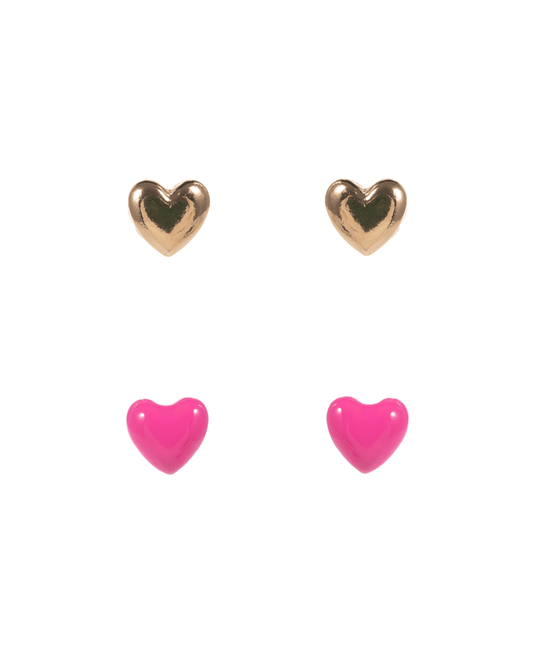 Multi Heart 2 Set Earring - 0.5"