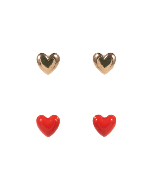 Multi Heart 2 Set Earring - 0.5"