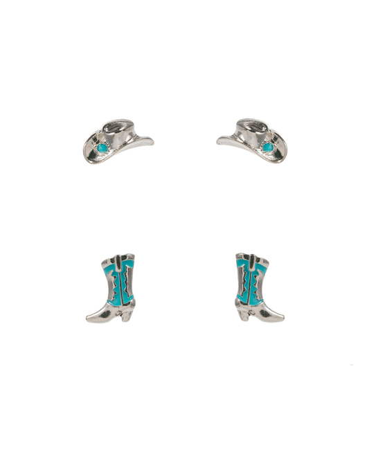 Western Hat & Boots 2 Set Earring - 0.75"