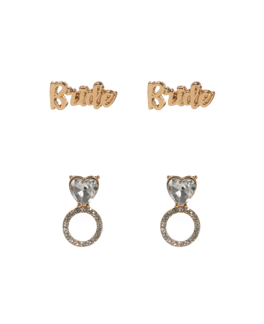 Bride & Mini Heart Ring 2 Set Earring