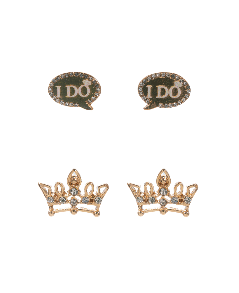 I DO & Wedding Tiara 2 Set Earring