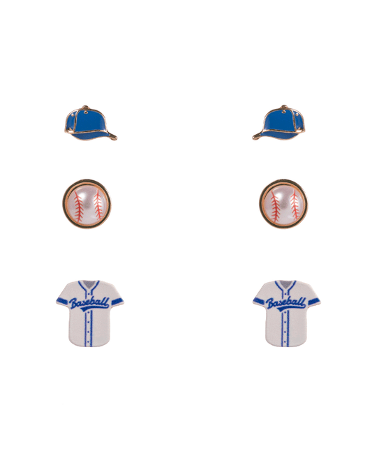 Baseball 3 Set Hypo Earring - 0.5"