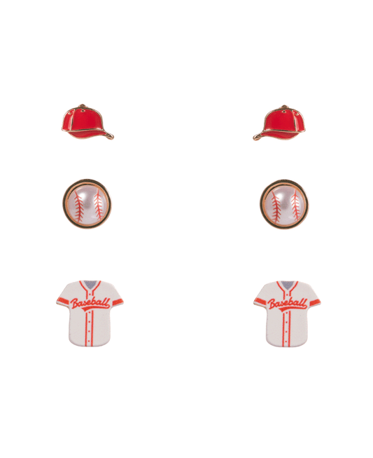 Baseball 3 Set Hypo Earring - 0.5"