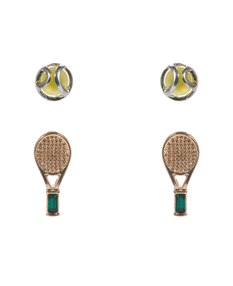 Tennis Ball & Racket 2 Set Earring - 0.75"