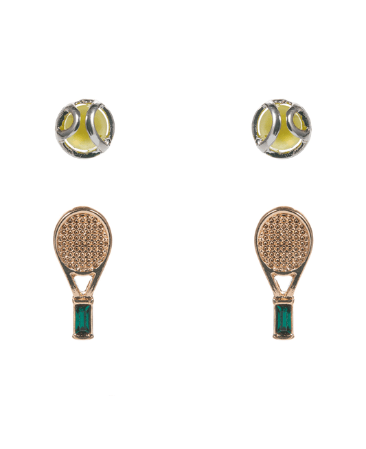 Tennis Ball & Racket 2 Set Earring - 0.75"