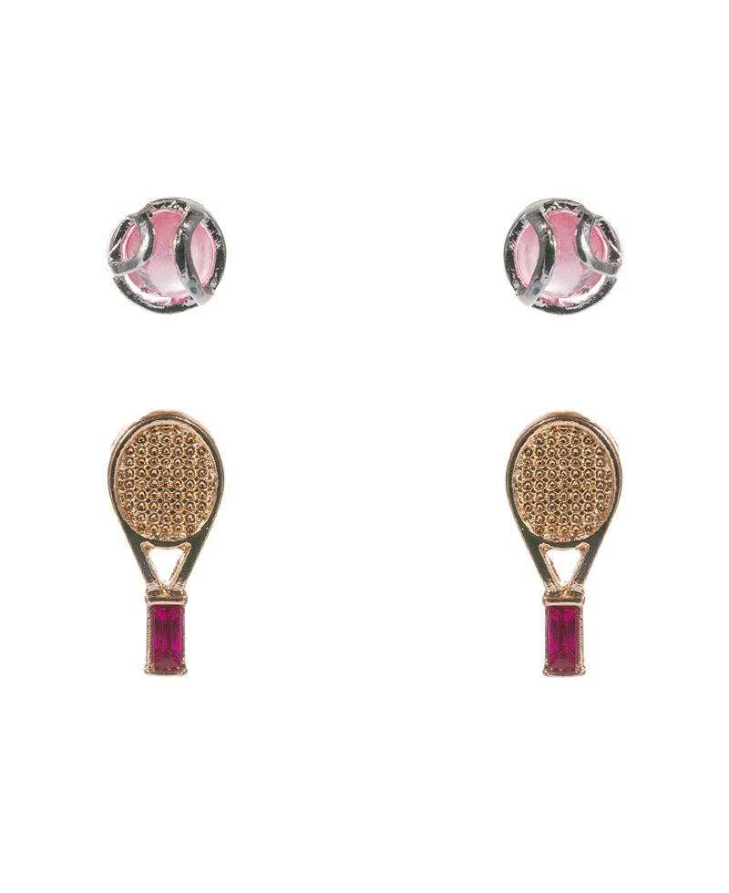 Tennis Ball & Racket 2 Set Earring - 0.75"