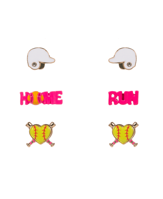 Softball Icons 3 Set Earring - 0.5"