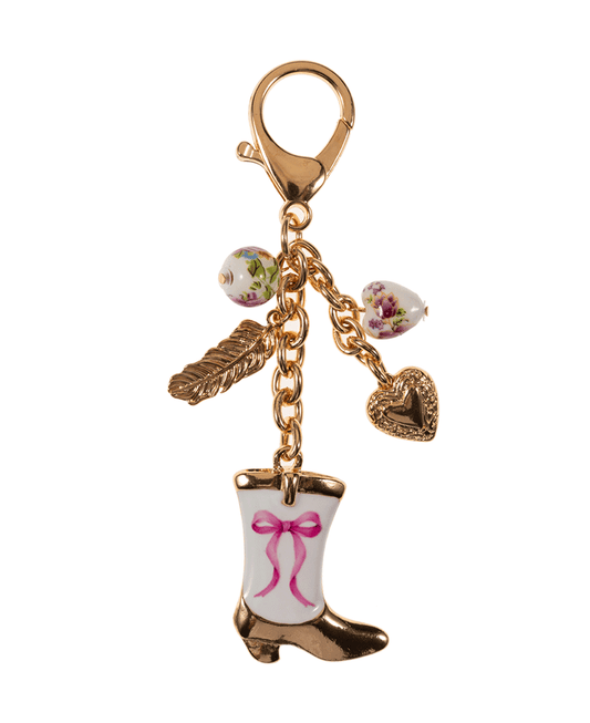 Boots Enamel w/ Ceramic Beads Key Chain
