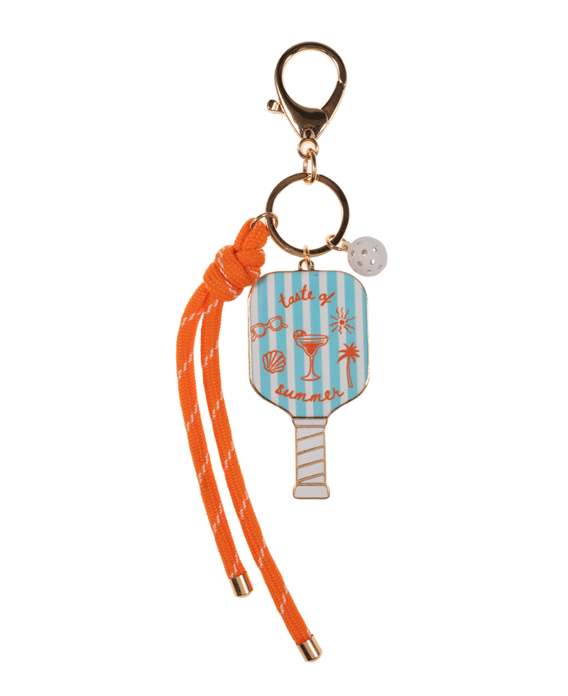 Enamel Pickleball w/ Rope Bag Charm & Key Chain