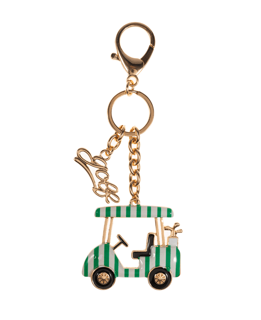 Golf Cart Shaped Enamel Bag Charm