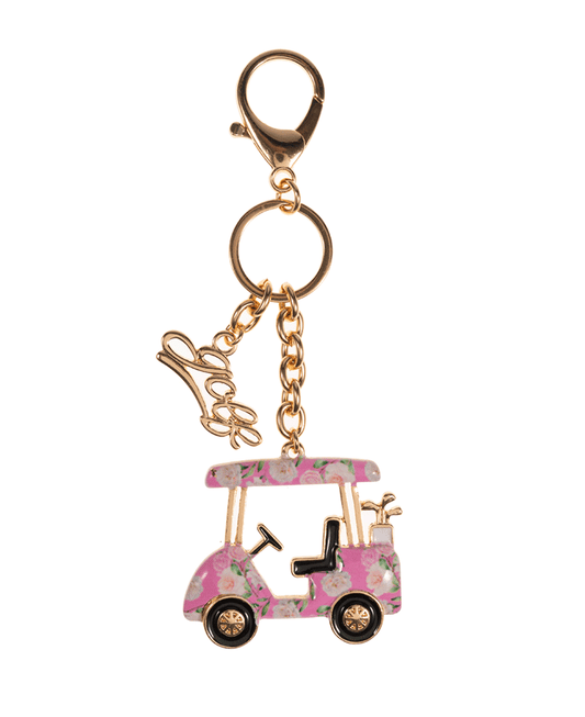 Golf Cart Shaped Enamel Bag Charm