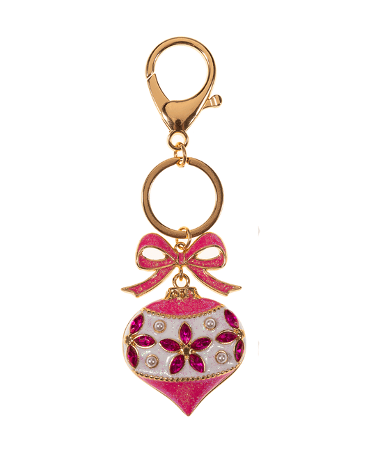Christmas Ornament Enamel w/ Stone Details Key Chain - 4.5"