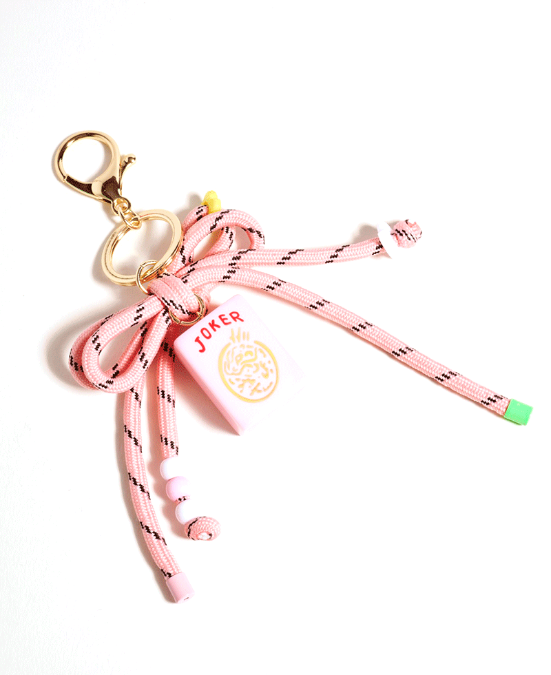 Mahjong Drop w/ Cord Bow Key Chain