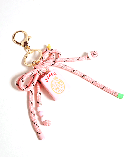 Mahjong Drop w/ Cord Bow Key Chain