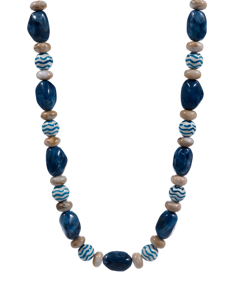 Resin & Ceramic Beads Short Necklace - 17"