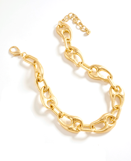 Chunky Chain Bold Metal Short Necklace - 17"