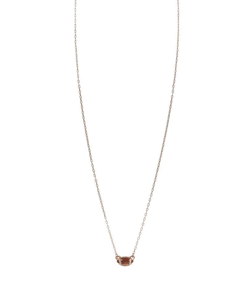 Football Enameled Pendant Short Necklace - 18"