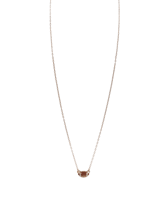 Football Enameled Pendant Short Necklace - 18"