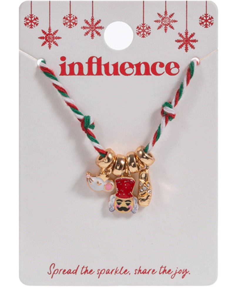 Christmas Nutcracker Charms Cord Necklace - 18"
