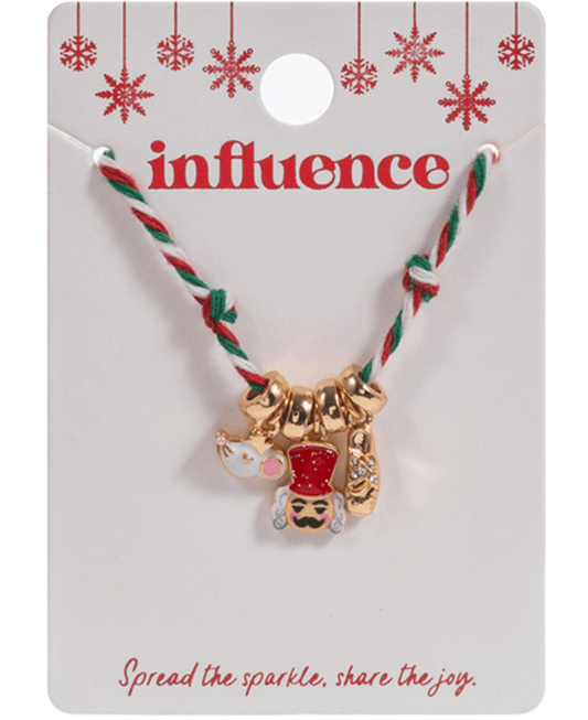 Christmas Nutcracker Charms Cord Necklace - 18"