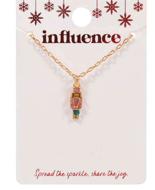 Nutcracker Enamel & Stone Detail Necklace - 16"