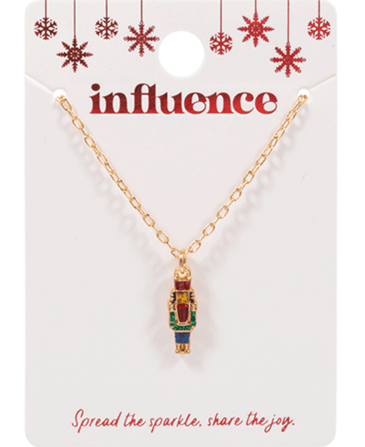 Nutcracker Enamel & Stone Detail Necklace - 16"