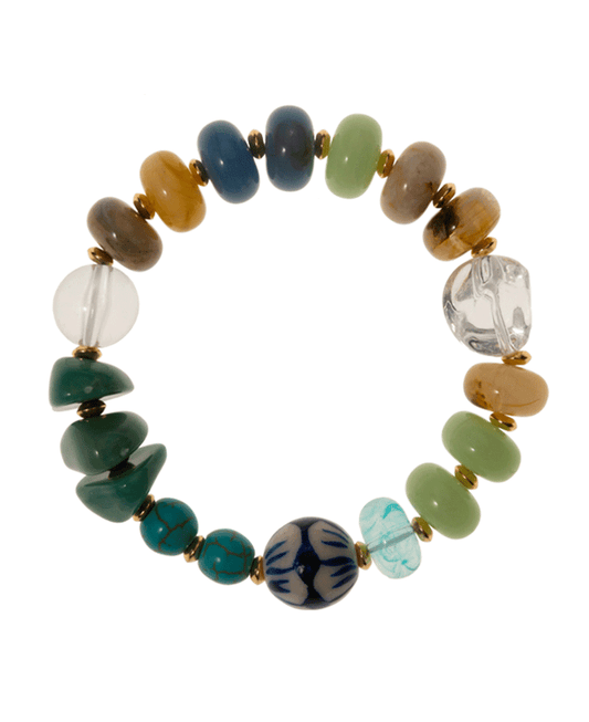 Multi Shape Resin Beads Stretch Bracelet