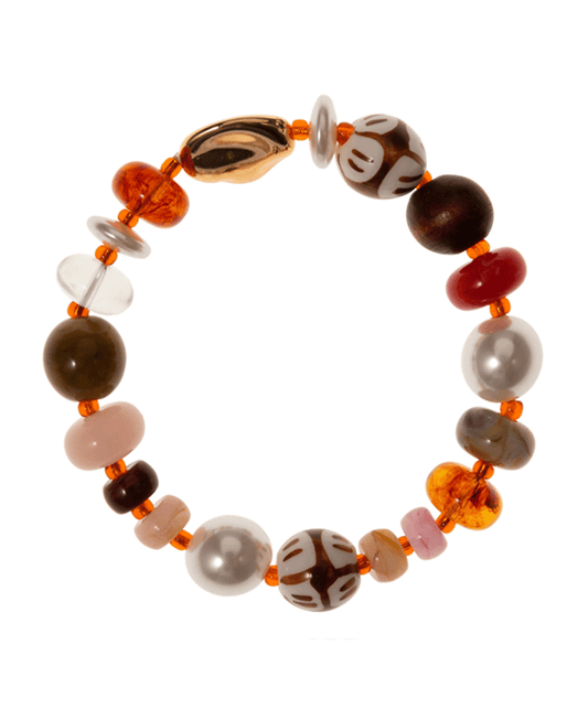 Multi Shape Resin & Ceramic Beads Stretch Bracelet