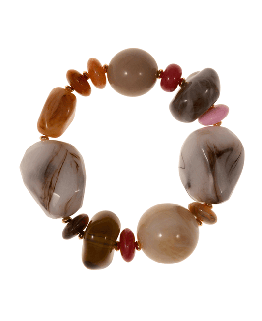 Chunky Multi Shape Resin Beads Stretch Bracelet