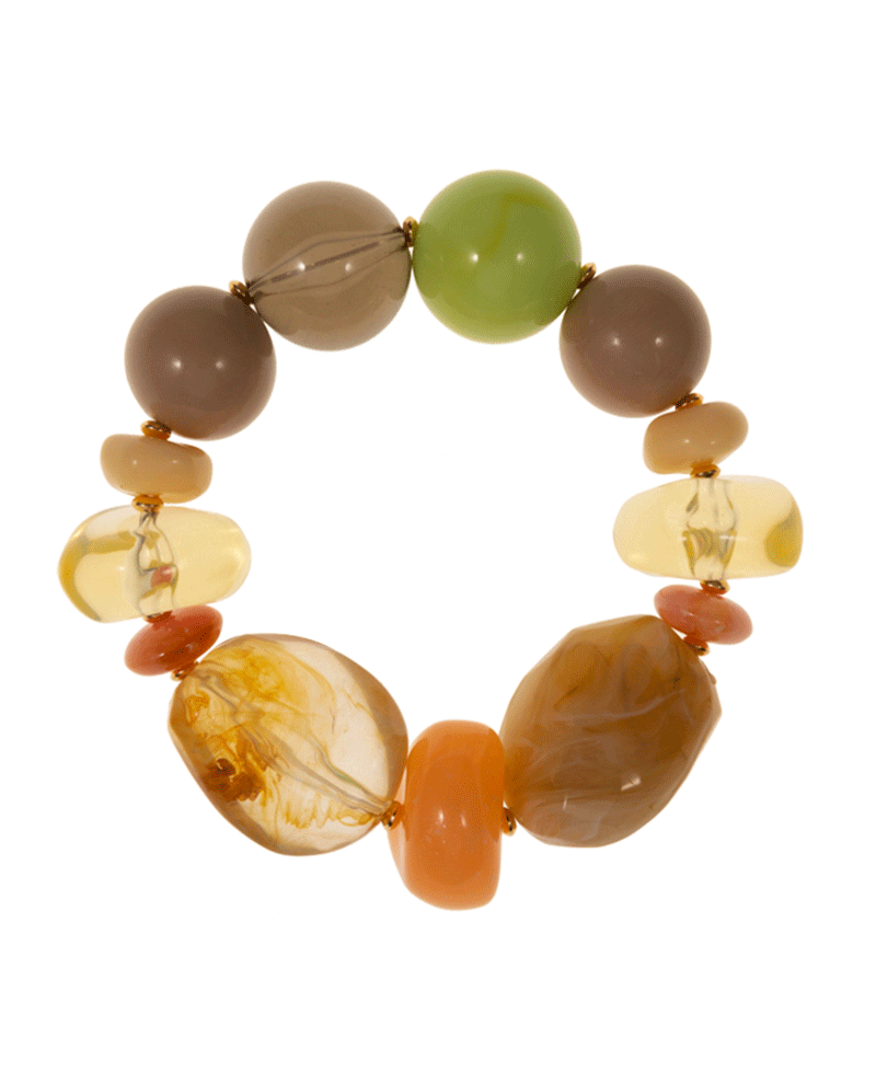Chunky Multi Shape Resin Beads Stretch Bracelet
