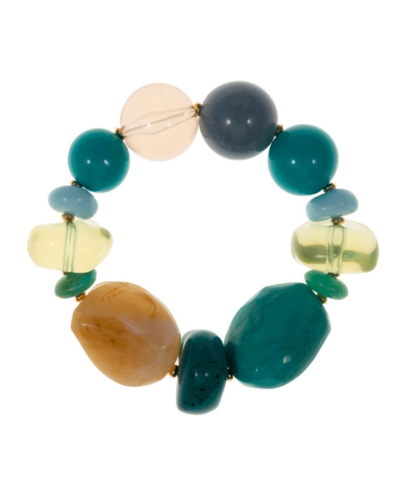 Chunky Multi Shape Resin Beads Stretch Bracelet