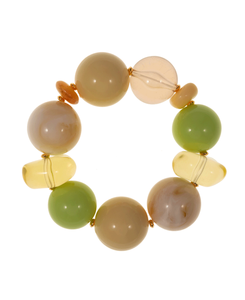Round Shape Resin Beads Stretch Bracelet