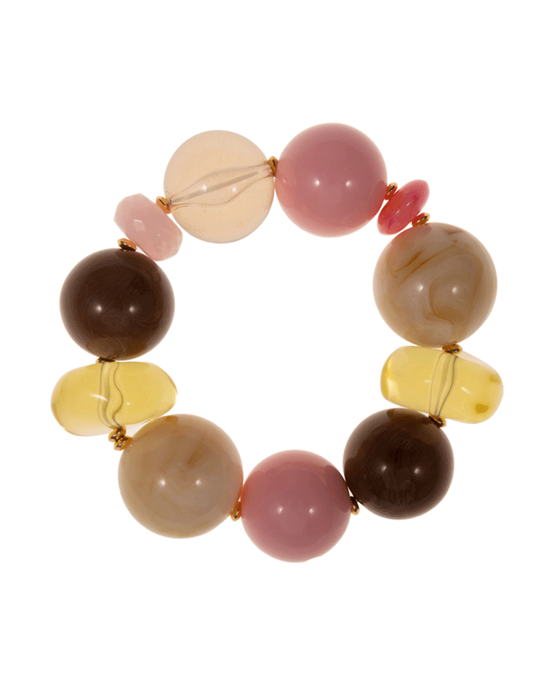Round Shape Resin Beads Stretch Bracelet
