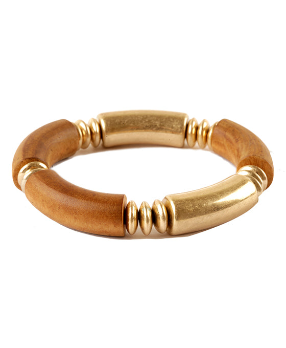 Wood & CCB Elastic Bracelet