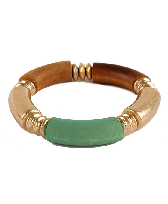 Wood & CCB Elastic Bracelet