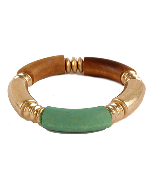 Wood & CCB Elastic Bracelet